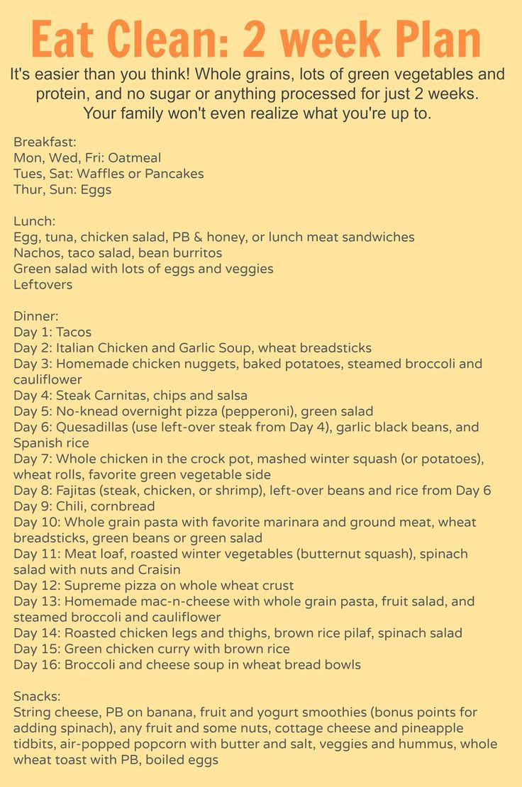 14 Day Clean Eating Meal Plan
 14 day Clean Eating Meal Plan for the Whole Family