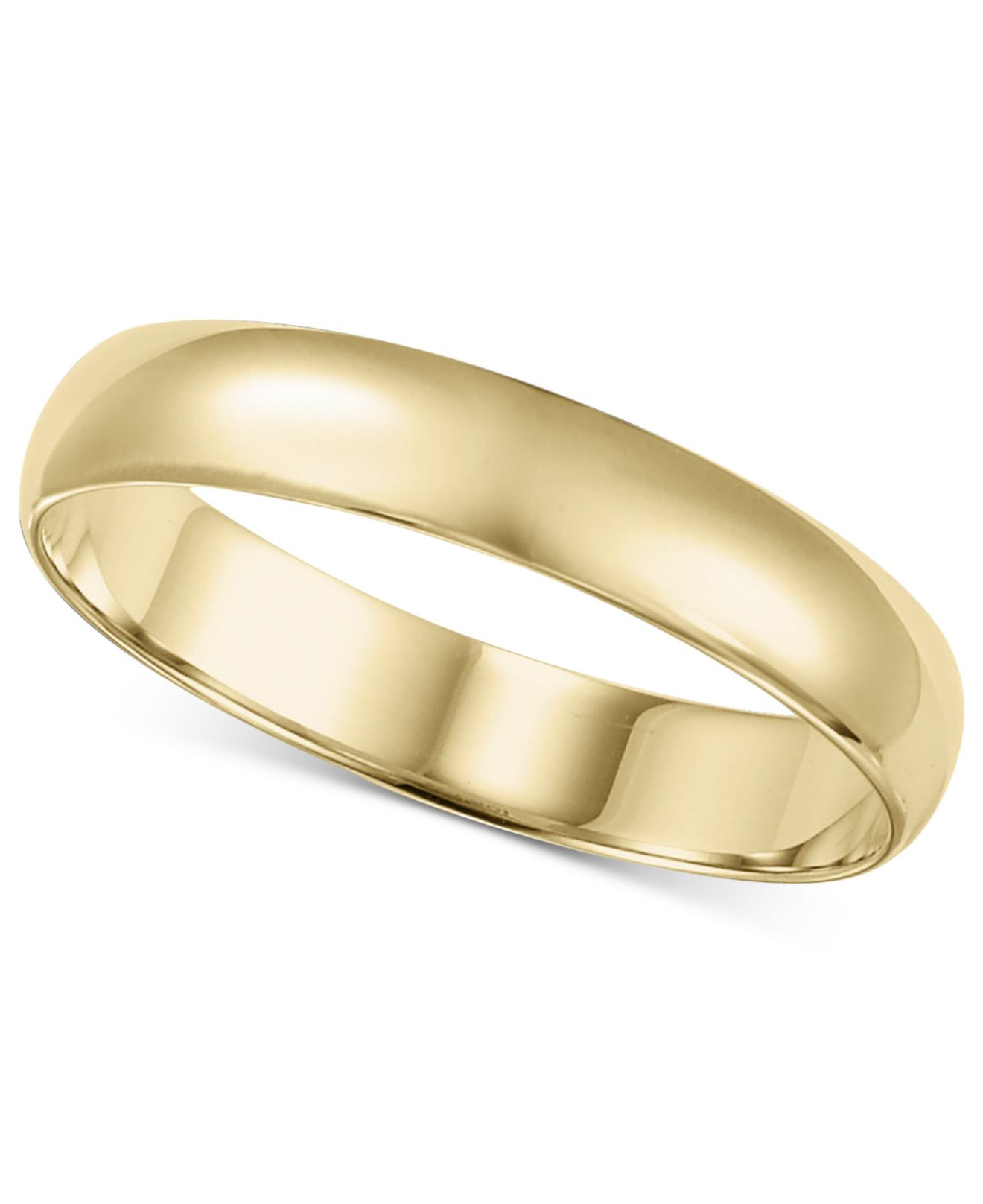 14k Gold Mens Wedding Band
 Macy s 14k Gold 4mm Wedding Band in Metallic for Men