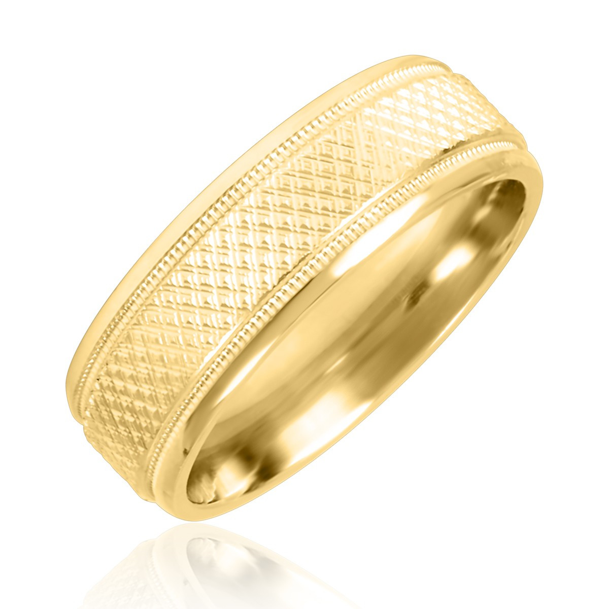 14k Gold Mens Wedding Band
 Mens Wedding Band 14K Yellow Gold