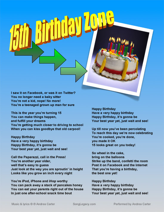 15 Birthday Quotes
 15th Birthday Zone Original Fifteenth Birthday song from