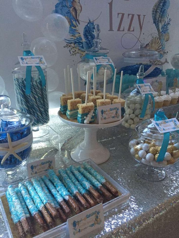 16 Birthday Party Ideas
 Gorgeous desserts at an under the sea birthday party See