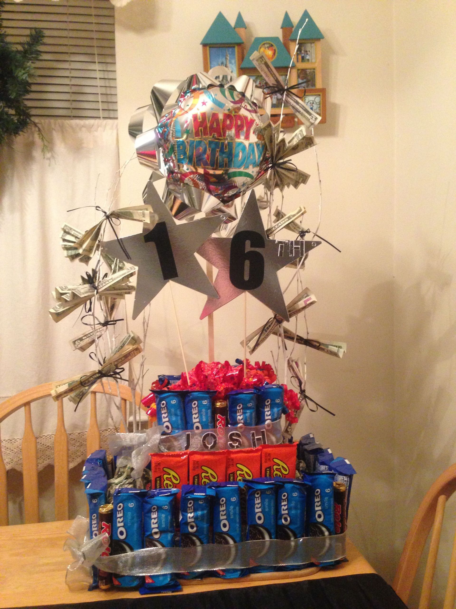 16 Year Old Birthday Gift Ideas
 16 year old boy candy cake and money tree