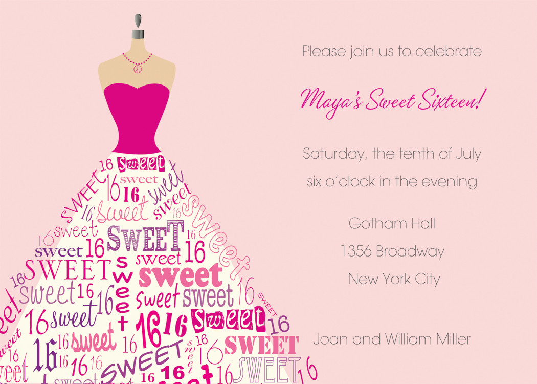 16th Birthday Invitations
 Sweet 16th Birthday Invitations Templates Free