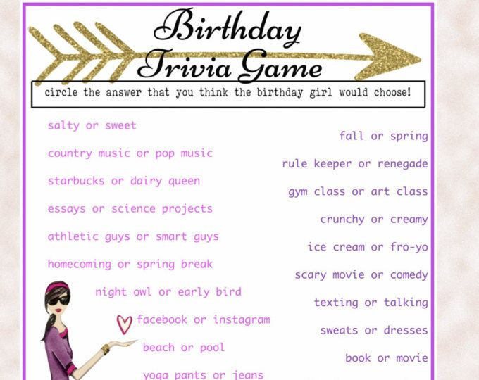 16th Birthday Party Games
 Girls Birthday Party Game