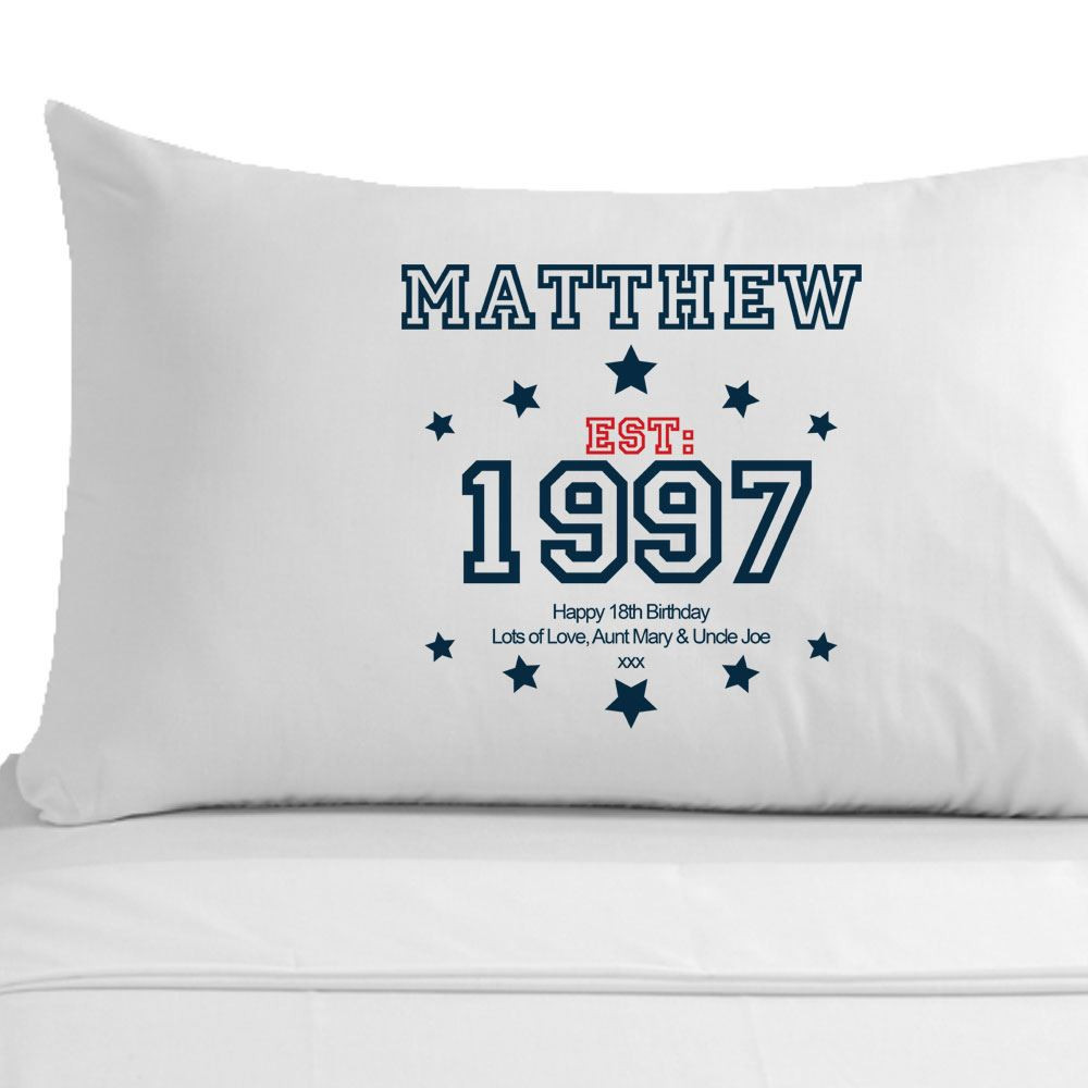 18Th Birthday Gift Ideas For Brother
 Personalised 18th Birthday Pillowcase Boys Boyfriend
