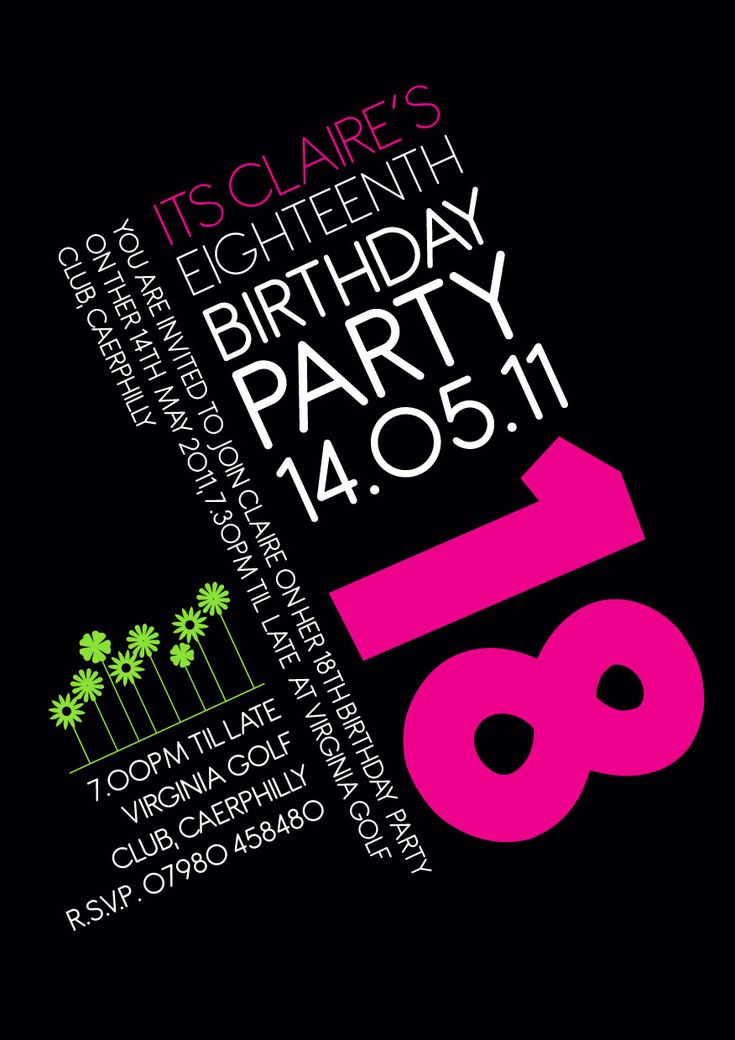 18th Birthday Party Invitations
 78 Best images about 18th birthday party on Pinterest