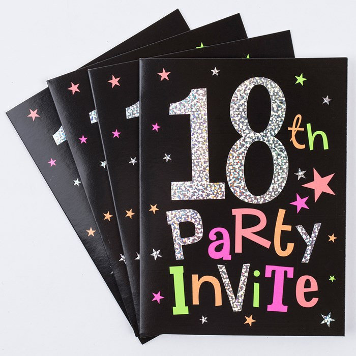 18th Birthday Party Invitations
 18th Birthday Party Invitation Cards Pack 10