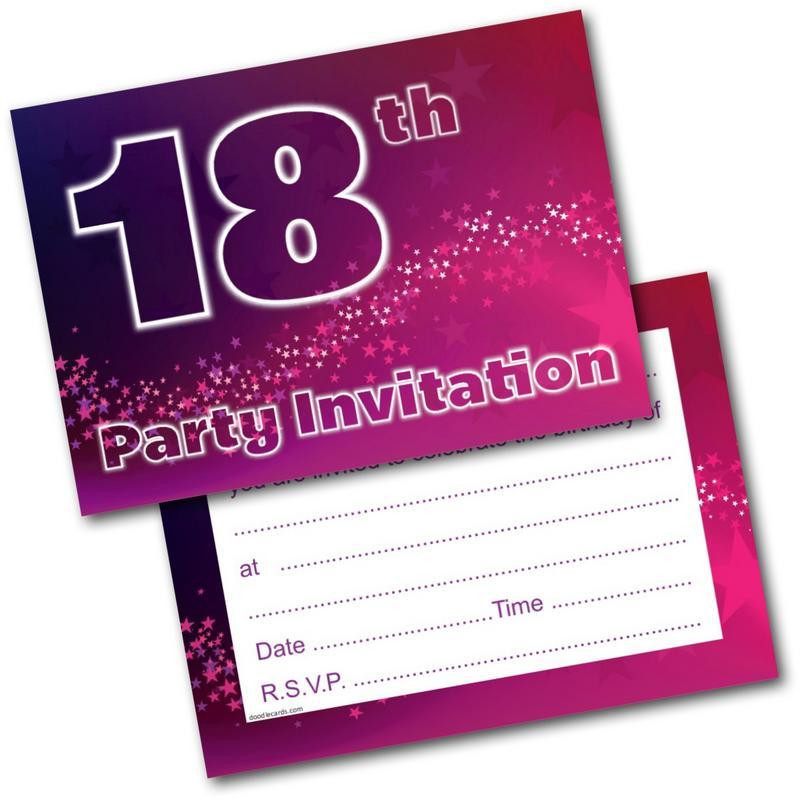 18th Birthday Party Invitations
 18th Birthday Party Invitations Age 18 Female Womens Pack