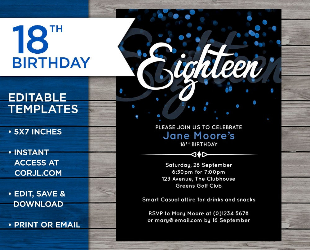 18th Birthday Party Invitations
 18th Birthday Invitation 18th Birthday Invitation Template