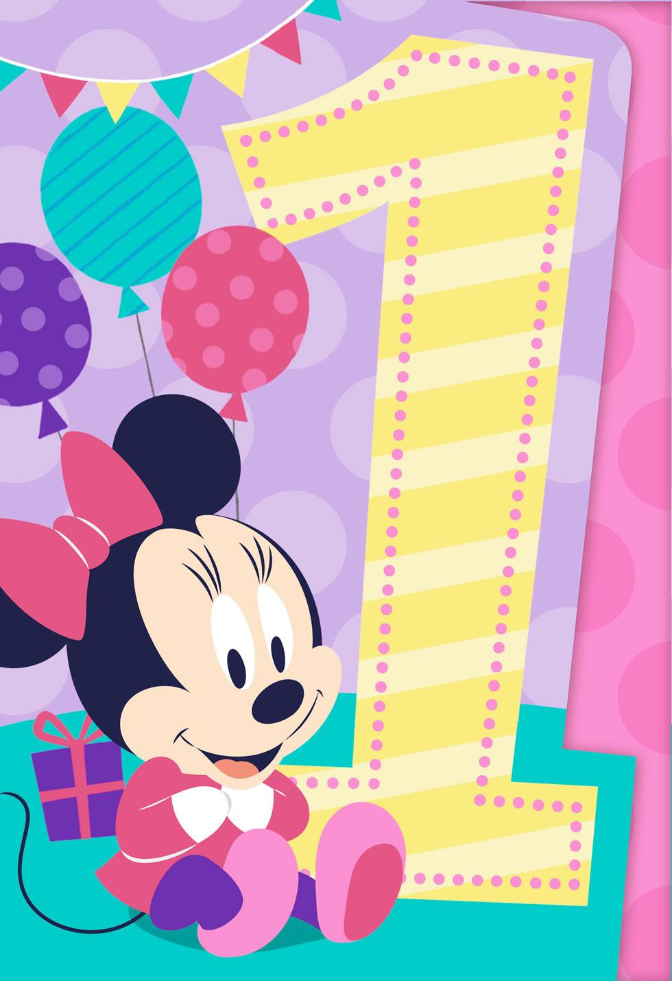 1st Birthday Card
 Minnie Mouse Musical 1st Birthday Card Greeting Cards