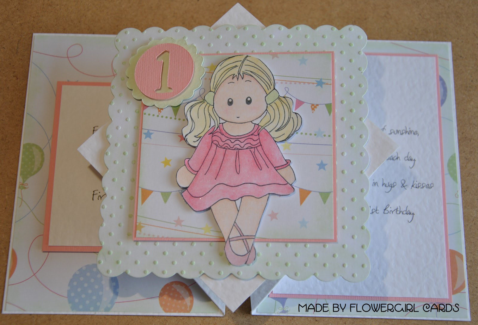 1st Birthday Card
 Flowergirl Cards 1st Birthday Card