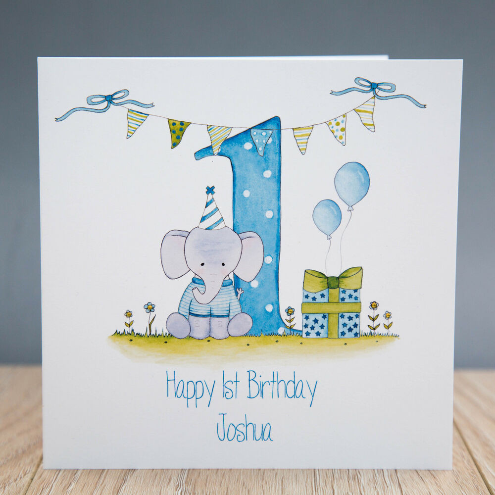 1st Birthday Card
 Handmade Personalised Boys 1st Birthday Card First