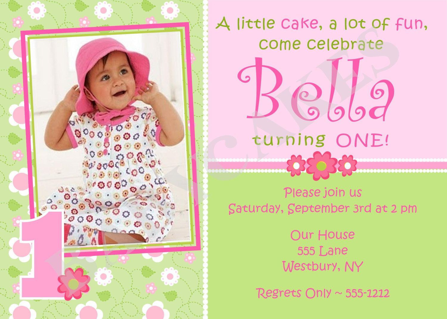 1st Birthday Invitation Wording Samples
 photo card invites