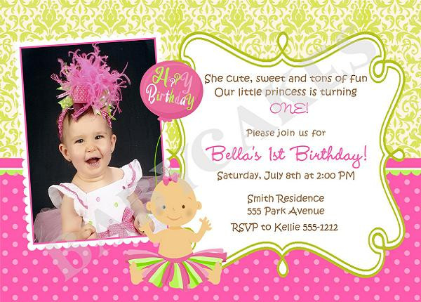 1st Birthday Invitation Wording Samples
 First Birthday Invitation Wording and 1st Birthday