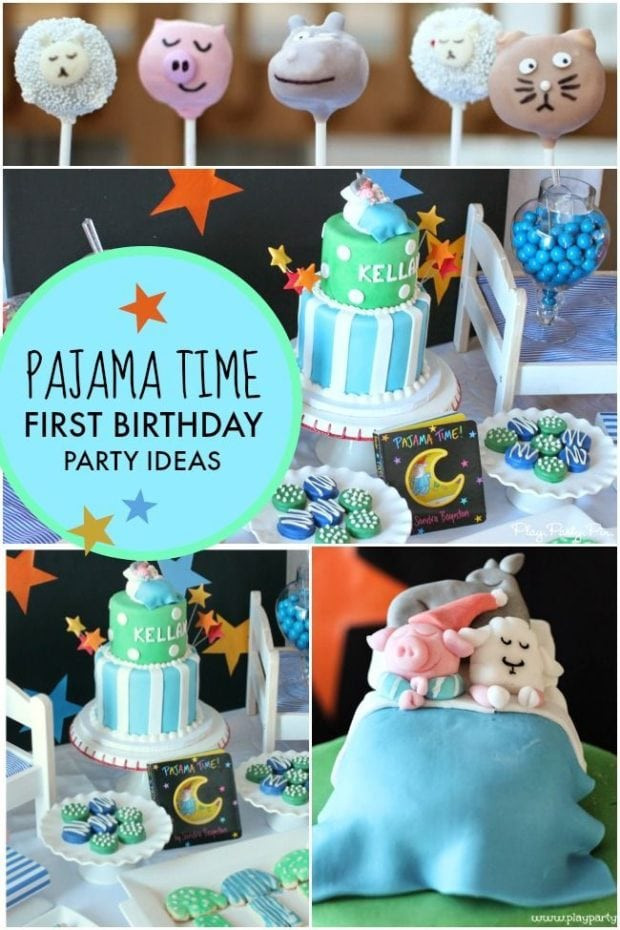 1st Birthday Party Supplies For Boys
 A Pajama Time Boy s 1st Birthday Party