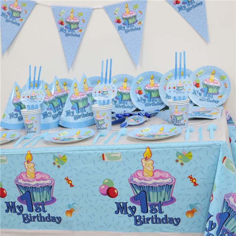 1st Birthday Party Supplies
 102pcs Kids First Birthday Party Set 10 people Girl Boy