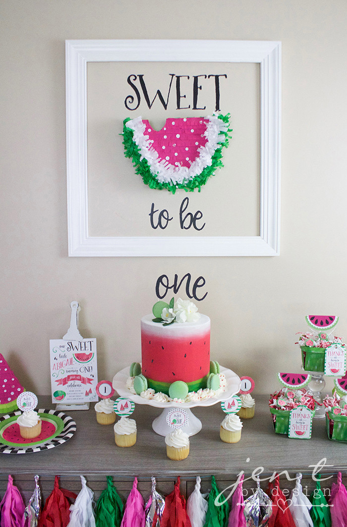 1st Birthday Party Supplies
 A Watermelon First Birthday Party with Cricut — Jen T by
