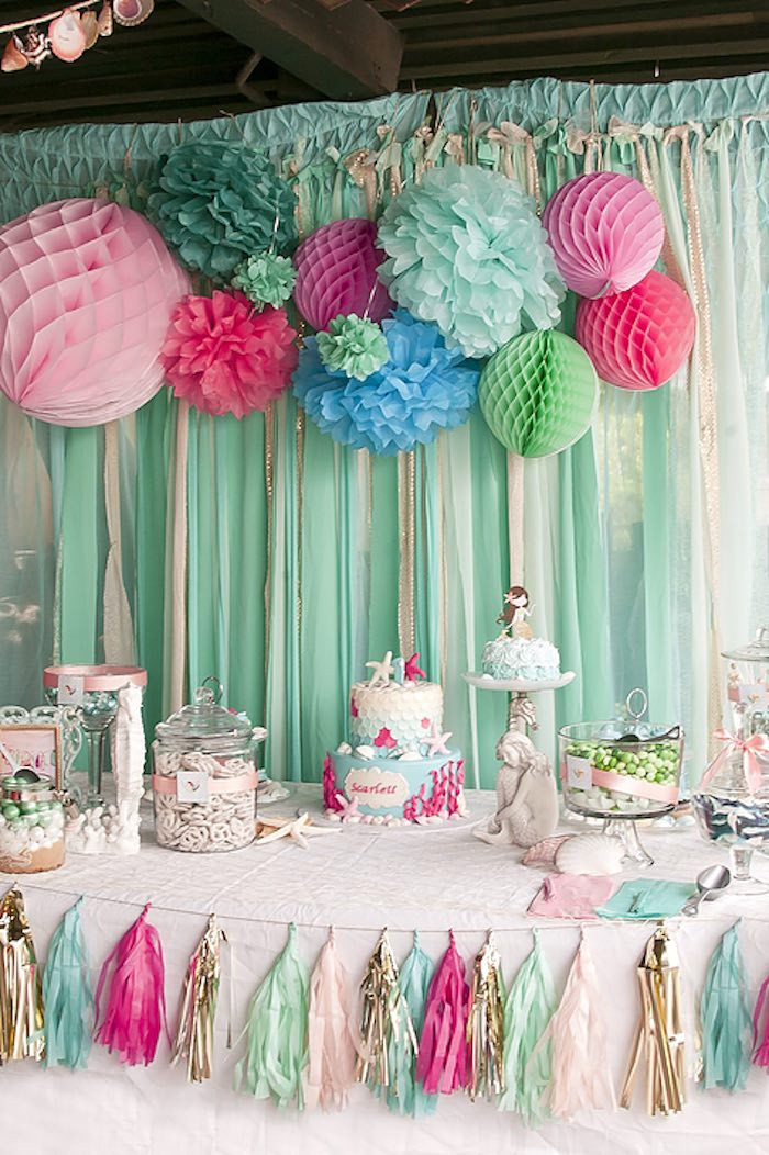 1st Birthday Party Supplies
 Kara s Party Ideas Littlest Mermaid 1st Birthday Party