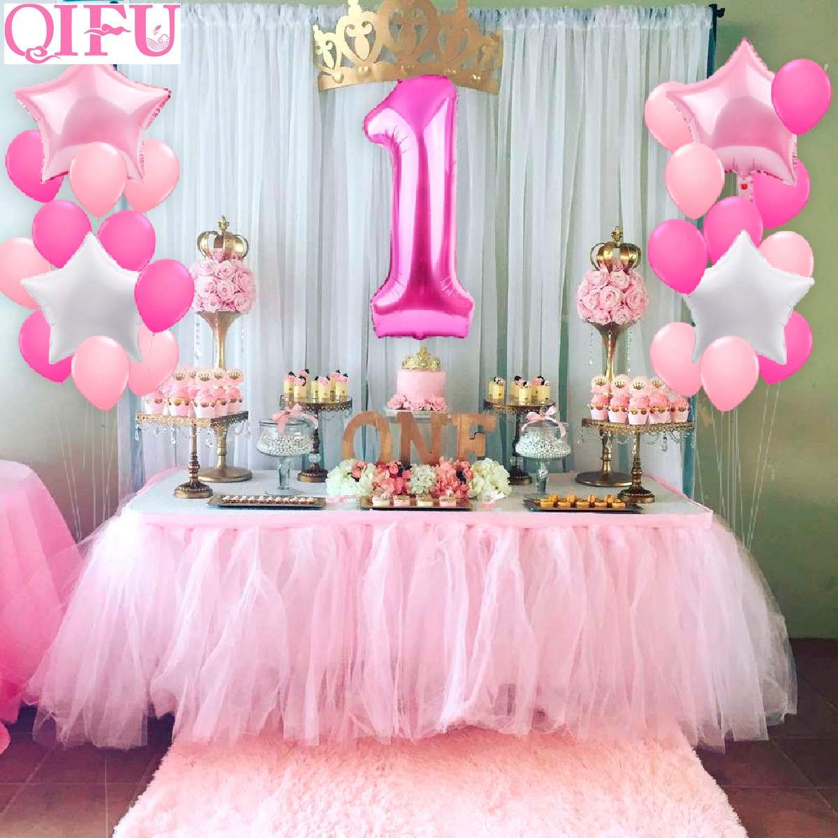 1st Birthday Party Supplies
 QIFU 1st Birthday Balloon Boy Foil Number Ballon e Year