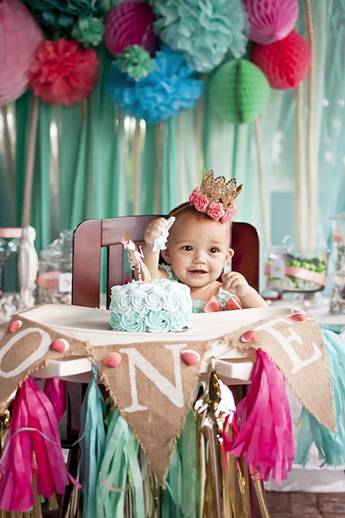 1st Birthday Party Supplies
 Kara s Party Ideas Littlest Mermaid 1st Birthday Party