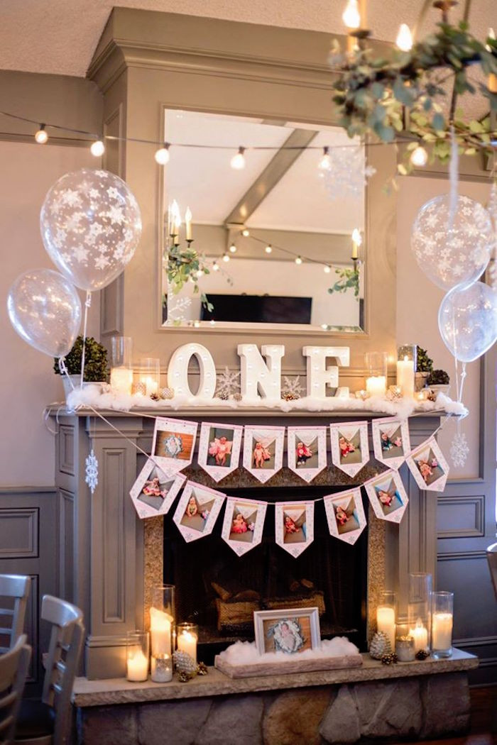 1st Birthday Party Theme
 Kara s Party Ideas Winter ONEderland First Birthday Party