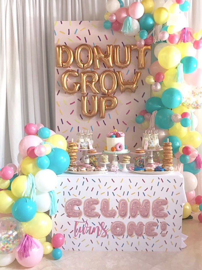 1st Birthday Party Theme
 Kara s Party Ideas "Donut" Grow Up 1st Birthday Party