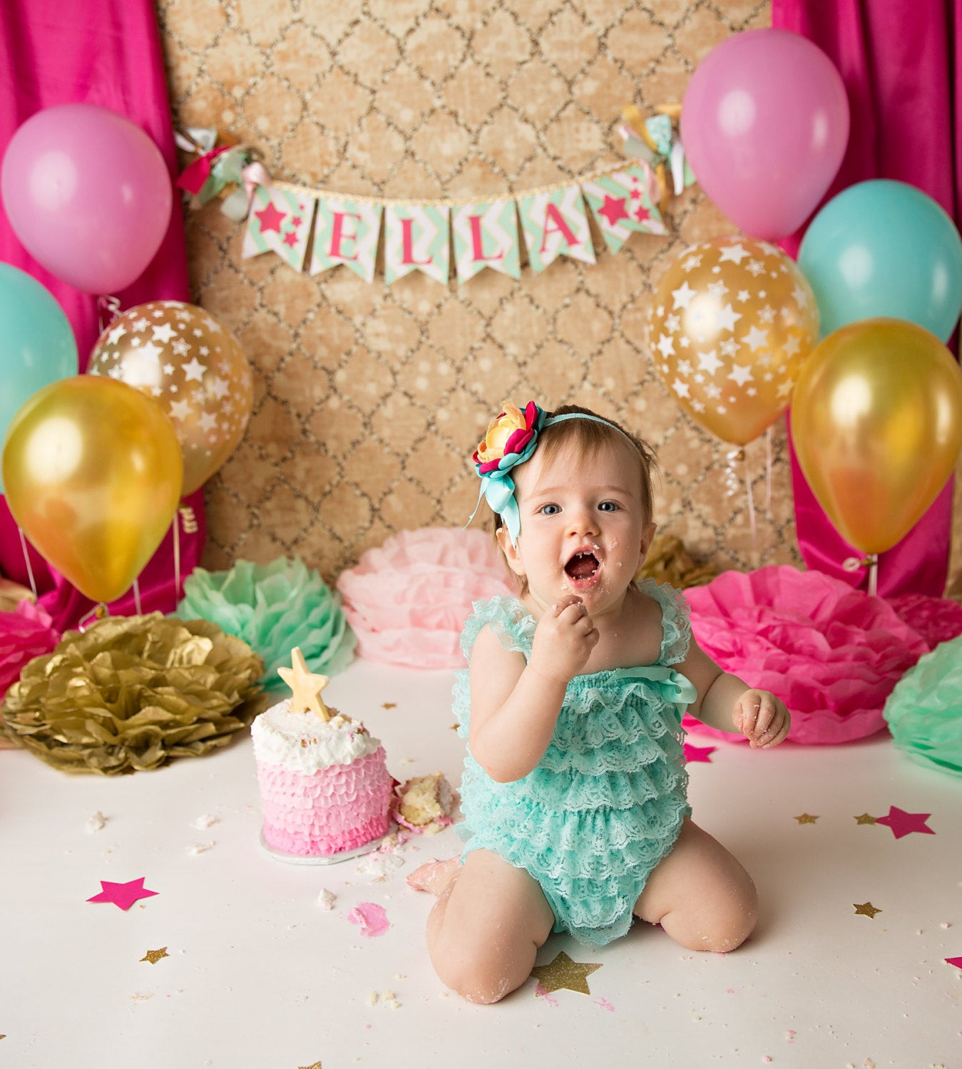 1st Birthday Smash Cake
 CAKE SMASH BANNER 1st birthday girl 1st birthday banner