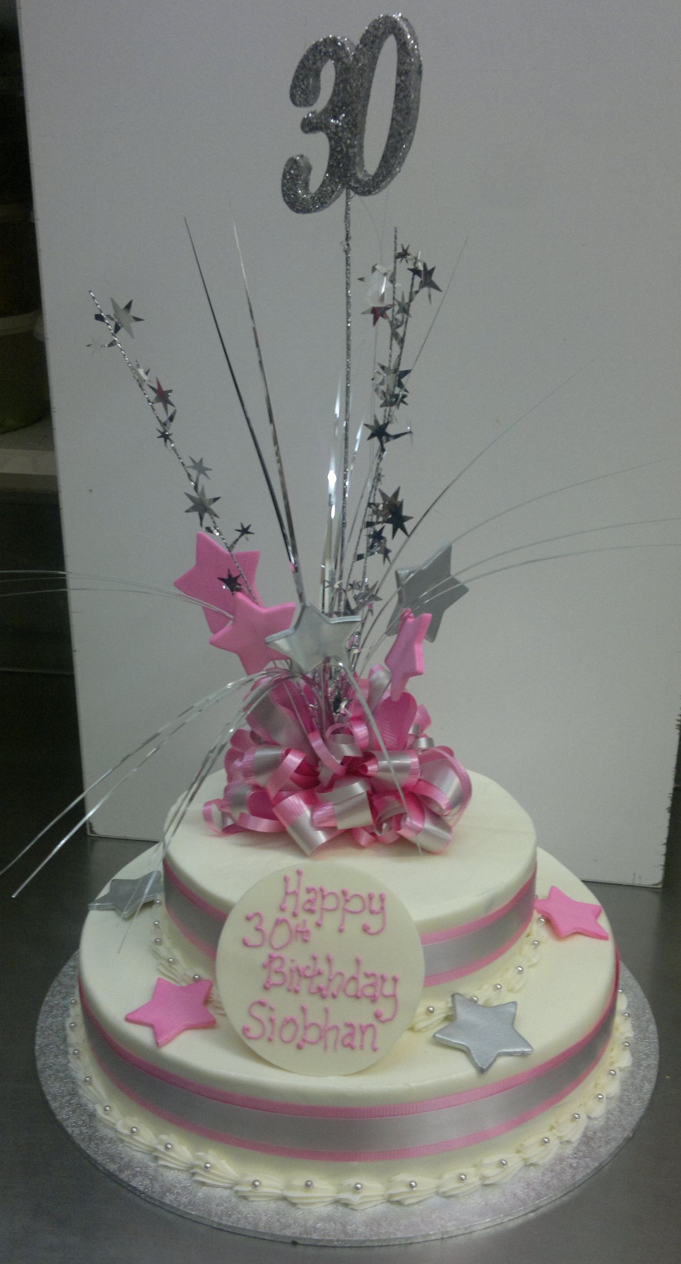 2 Tier Birthday Cakes
 Two tier 30th Birthday cake Sargent s Cakes