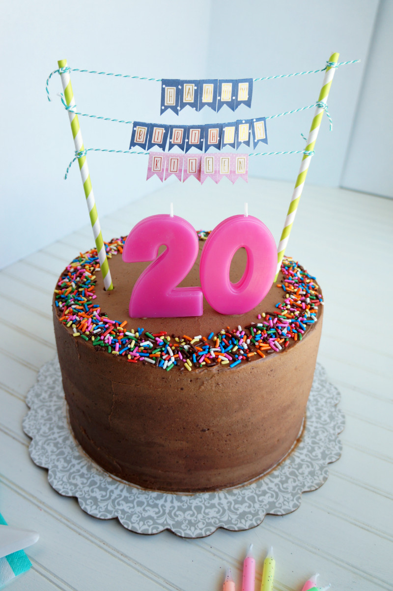 20th Birthday Cake Ideas
 20th birthday chocolate confetti cake