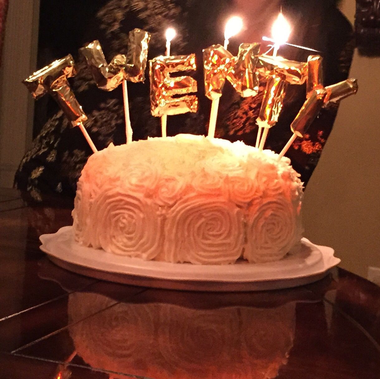 20th Birthday Cake Ideas
 20th birthday cake mini Mylar balloon cake toppers See