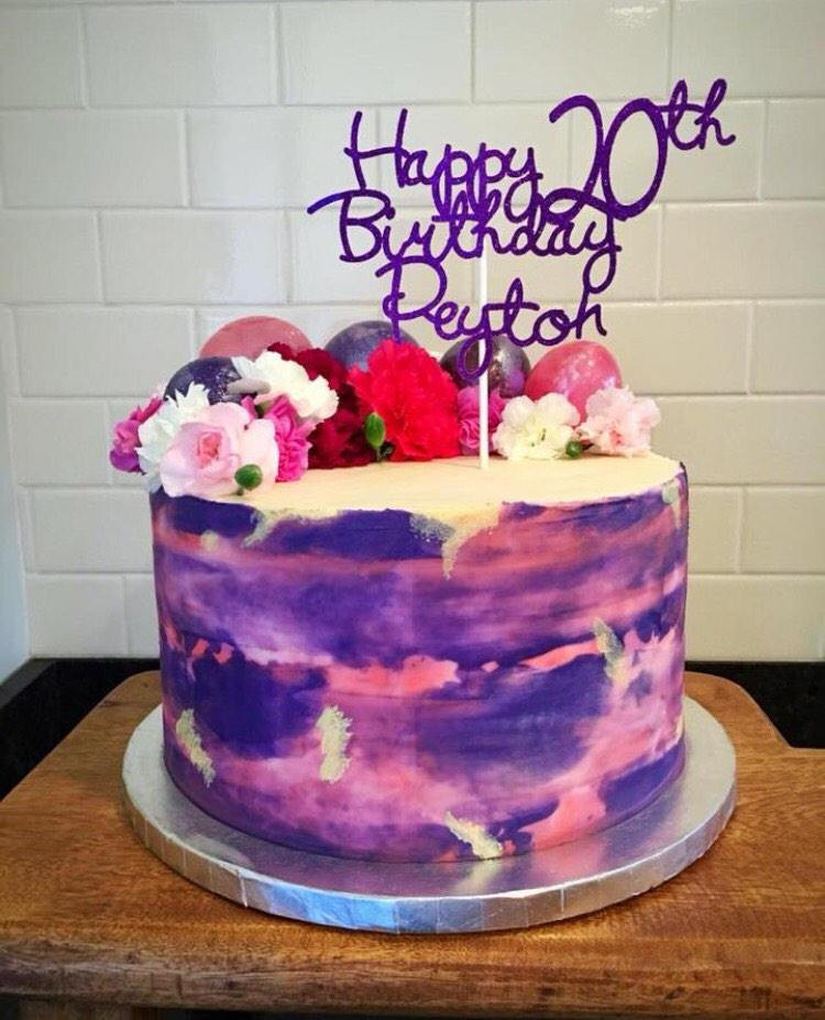 20th Birthday Cake Ideas
 Custom Happy Birthday Cake topper Name cake Topper 20th