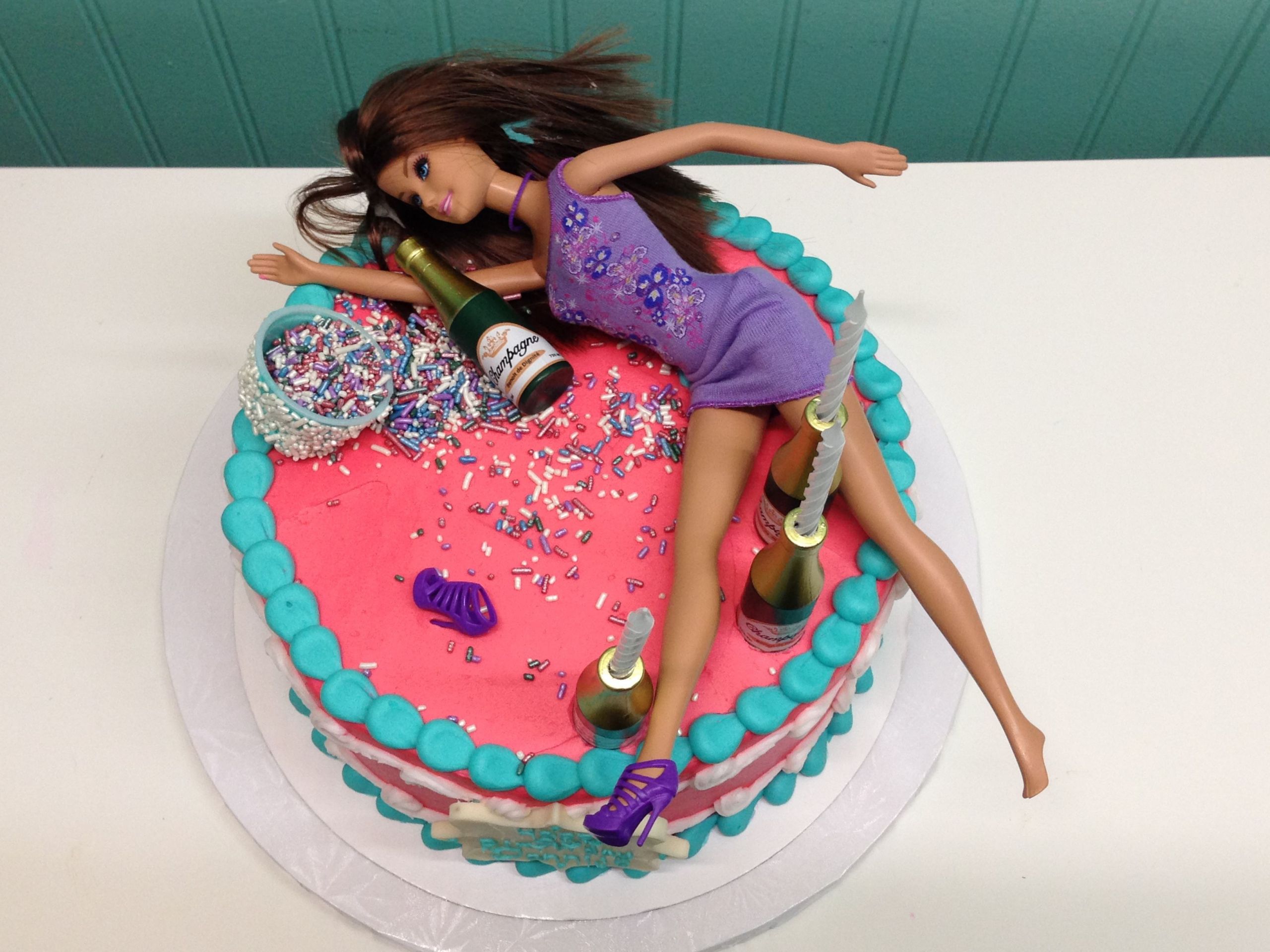 21st Birthday Cake Barbie
 Drunken Barbie 21st Birthday Cake Custom Cakes