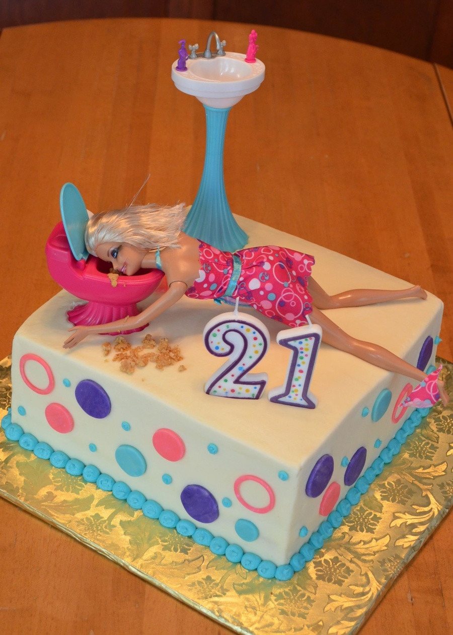 21st Birthday Cake Barbie
 21St Birthday Drunken Barbie Cake CakeCentral