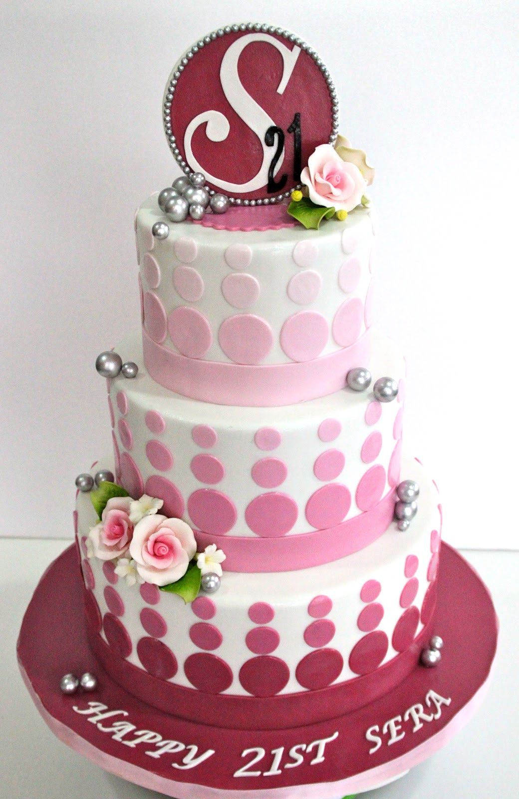21st Birthday Cake Ideas
 Pink 21st Birthday Cake