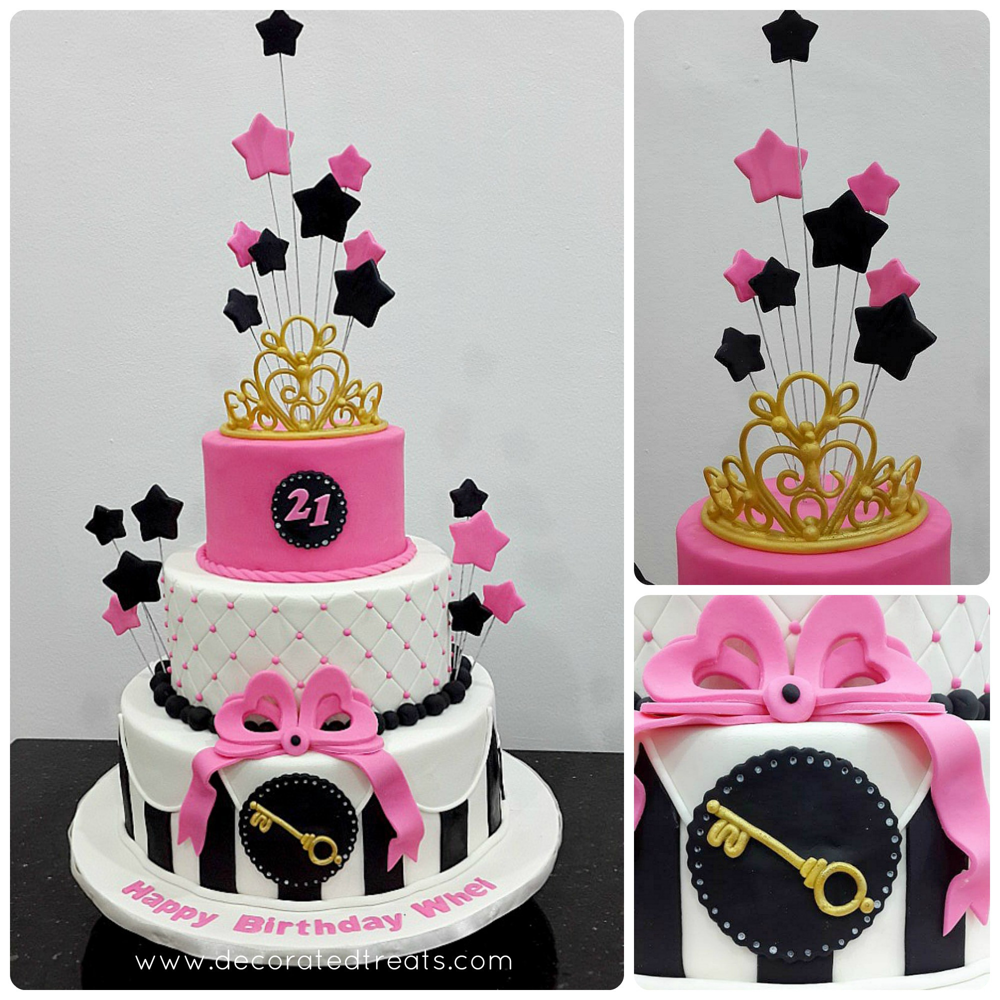 21st Birthday Cake
 Pink Starry 21st Birthday Cake