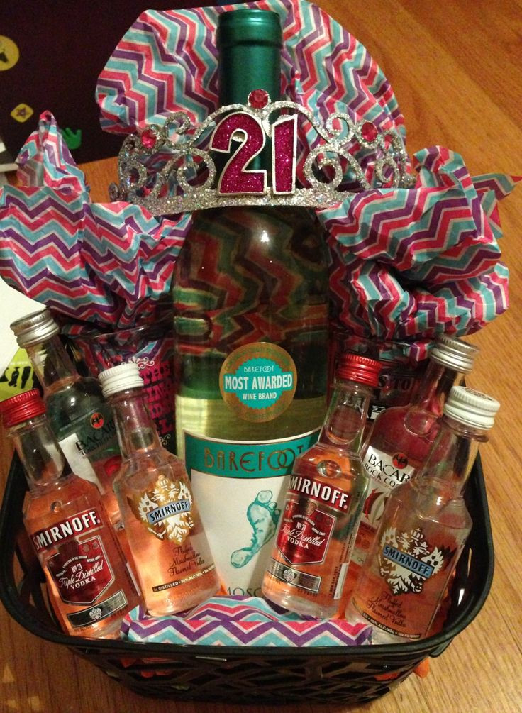 21st Birthday Gift Basket
 69 best images about 21 birthday ideas on Pinterest