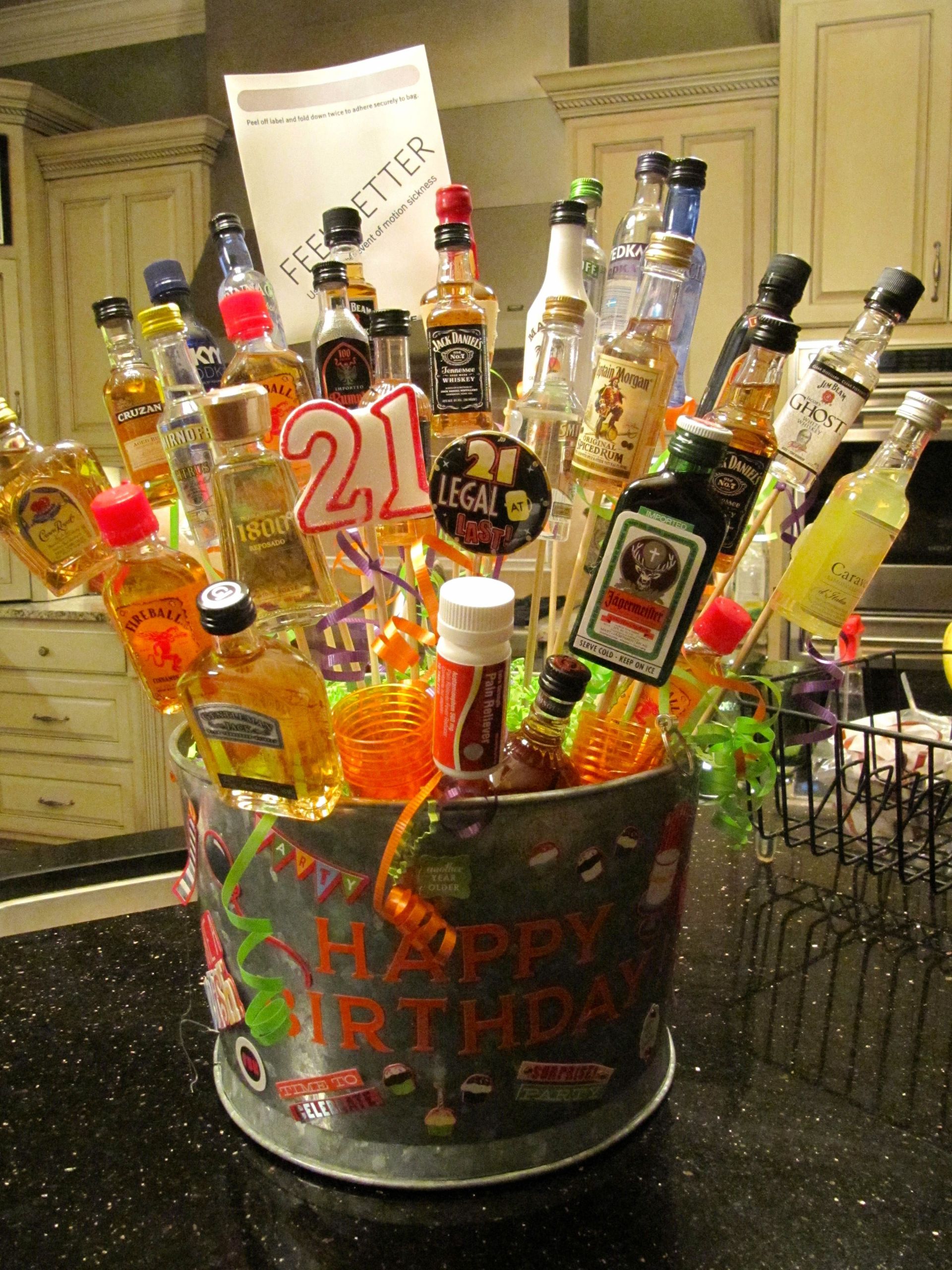 21St Birthday Gift Ideas For Son
 21st booze bouquet for my son P