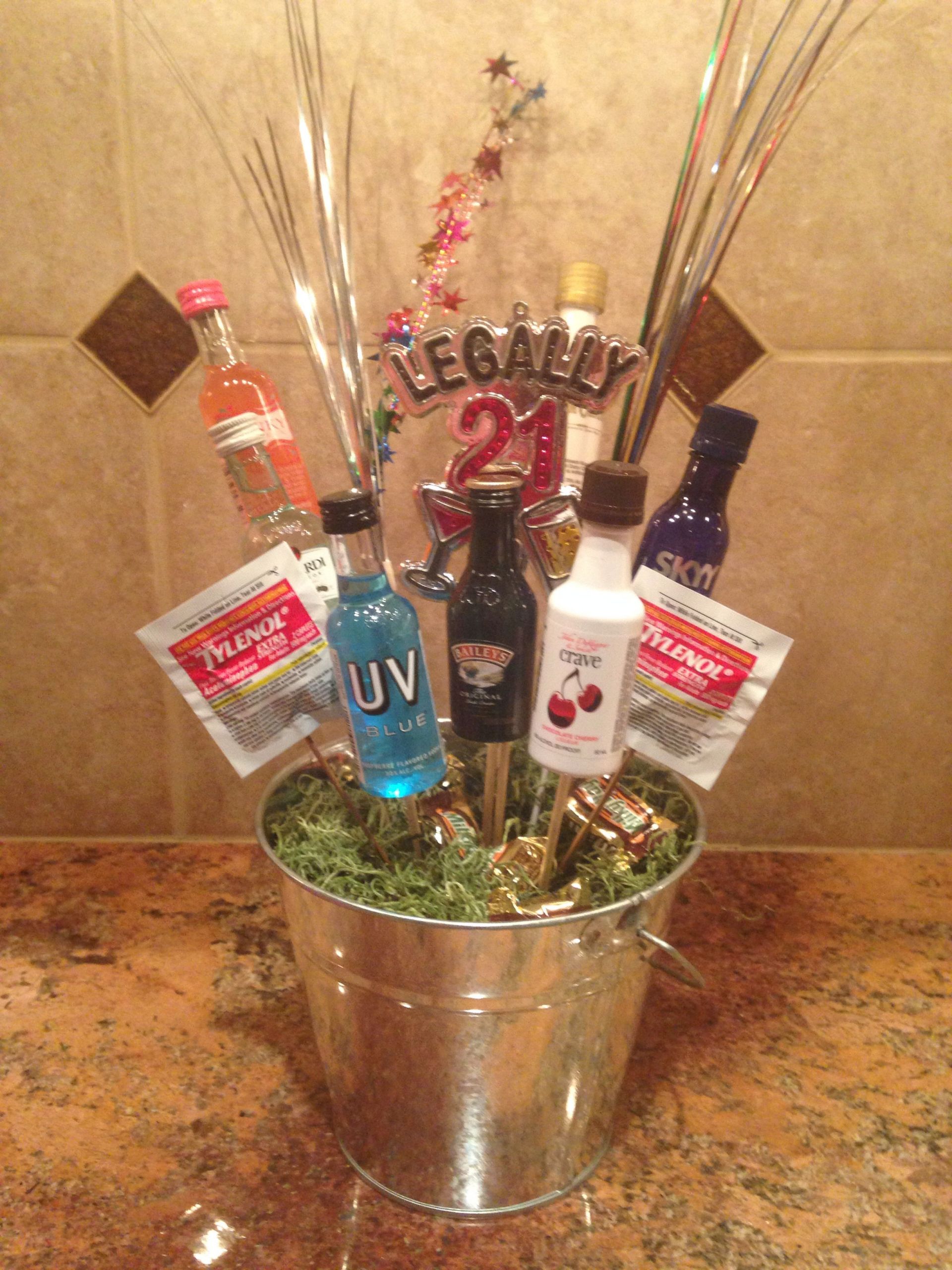 21St Birthday Gift Ideas For Son
 Booze bouquet fun t for my son s 21st birthday