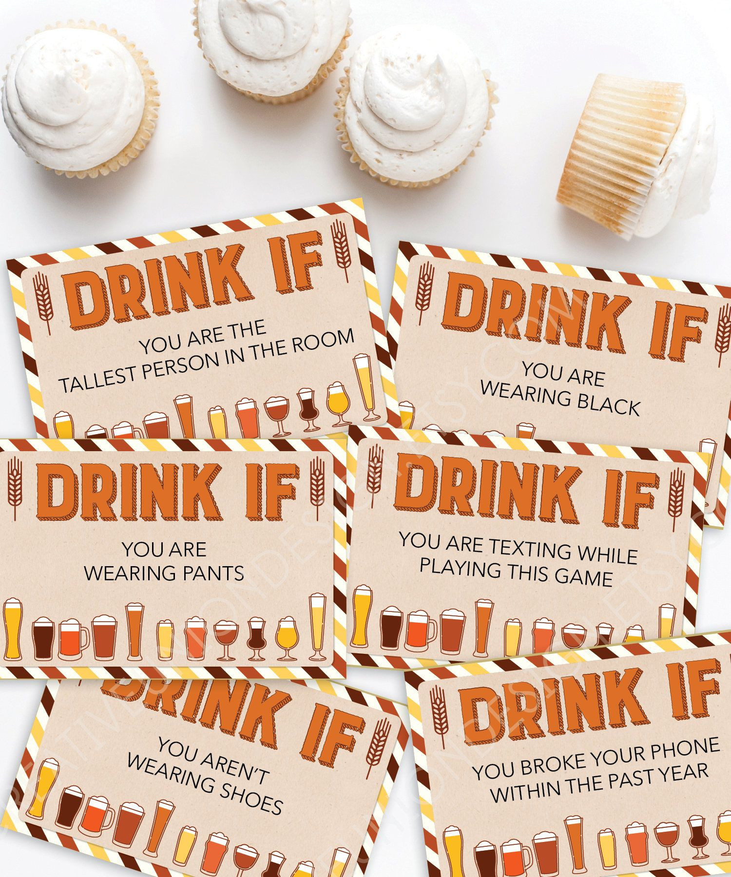 21st Birthday Party Games
 Cheers & Beers Drink If Game Printable