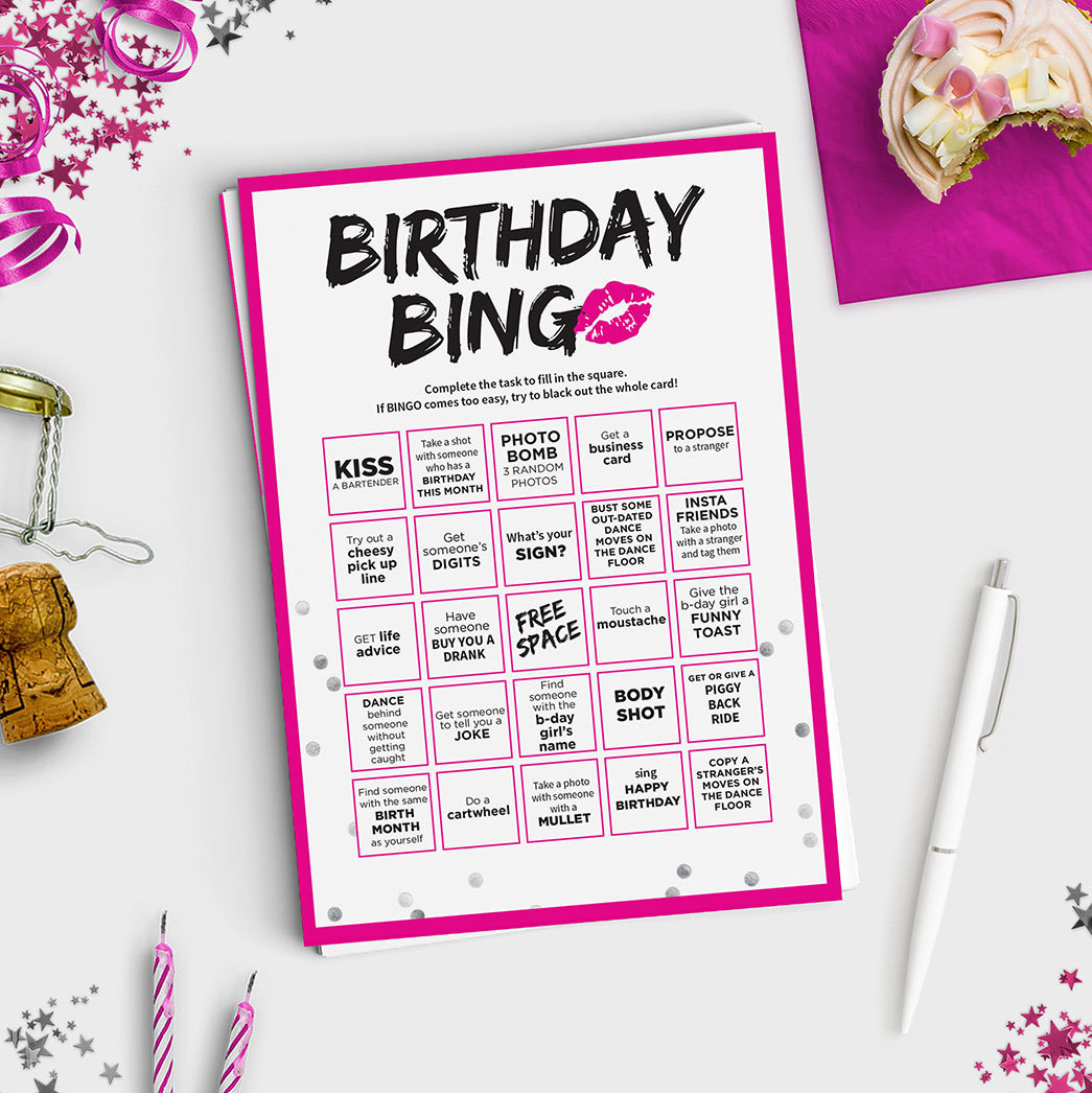 21st Birthday Party Games
 Fun Adult Birthday Game Birthday Bingo Scavenger Hunt