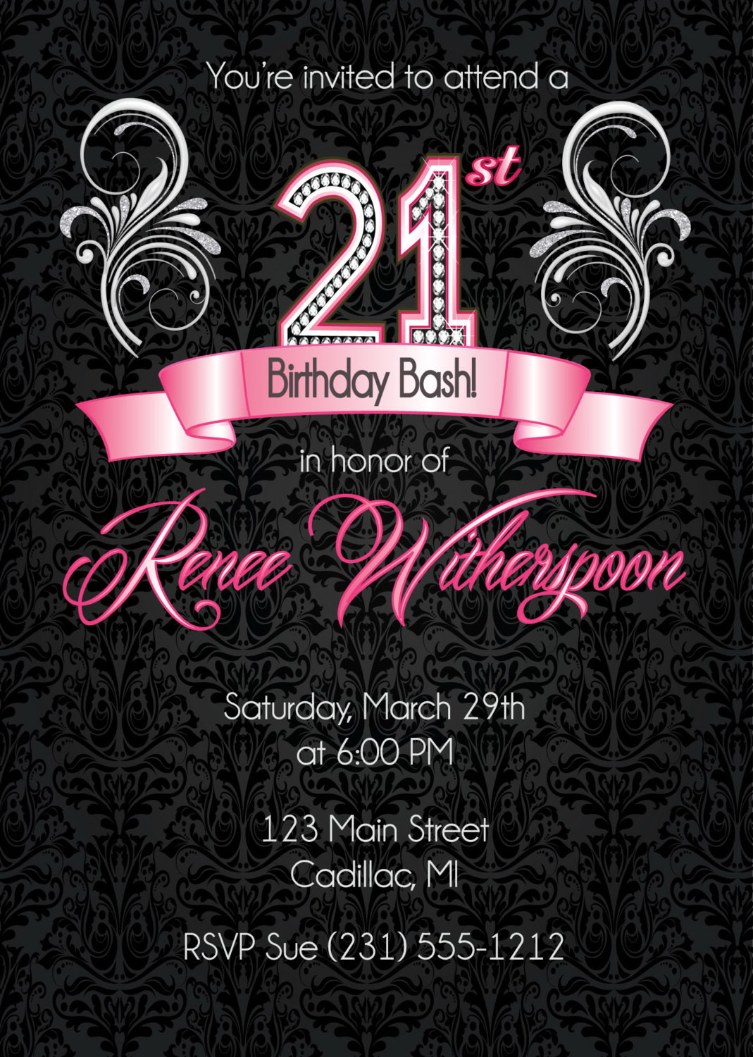 21st Birthday Party Invitations
 21st Birthday Invitation 21st Birthday Party Invitation