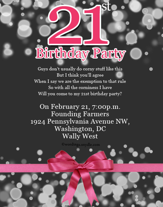 21st Birthday Party Invitations
 21st Birthday Party Invitation Wording – Wordings and Messages