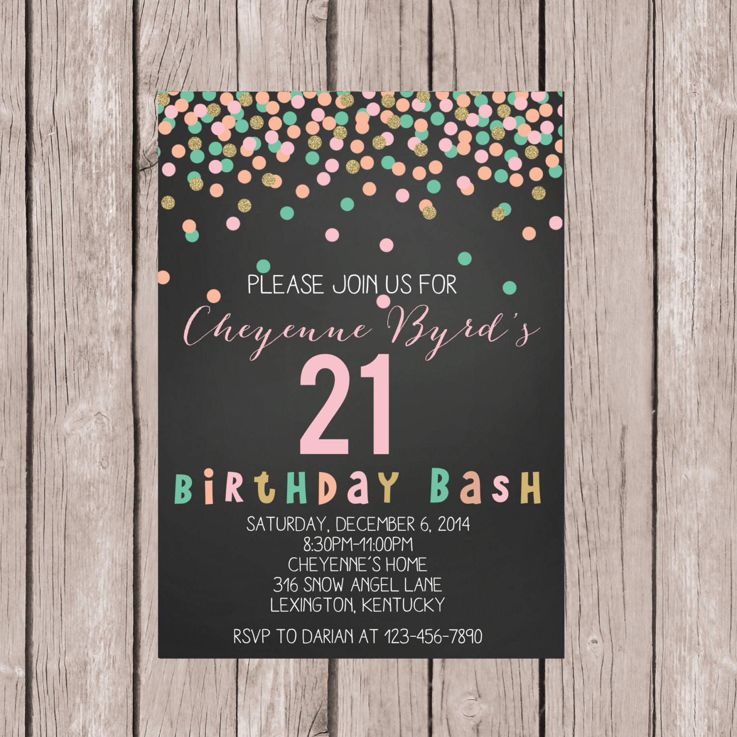 21st Birthday Party Invitations
 PRINTABLE 21st Birthday Invite 21st Birthday Invitation