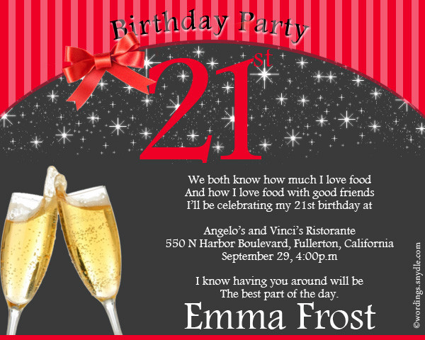 21st Birthday Party Invitations
 21st Birthday Party Invitation Wording – Wordings and Messages