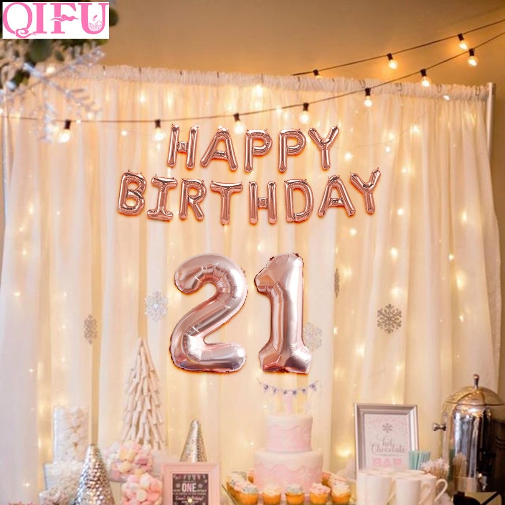21st Birthday Party Themes
 QIFU 21 Birthday Balloon 21 Years Birthday Decoration 21st