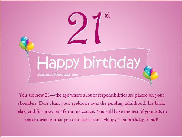 21St Birthday Quotes For Myself
 21st Birthday Wishes Messages and Greetings