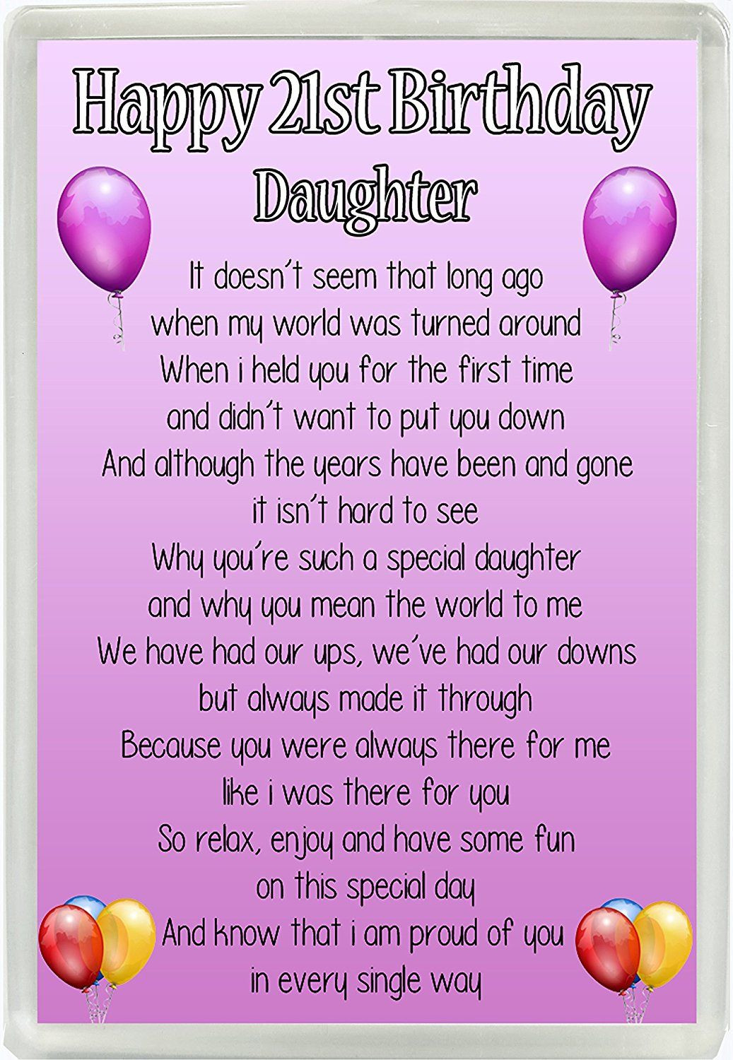 21St Birthday Quotes For Myself
 Happy 21st Birthday Daughter Poem Jumbo Fridge Magnet