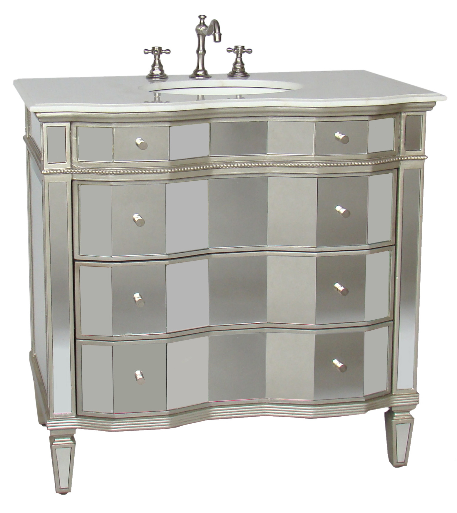 22 Inch Wide Bathroom Vanity
 36 Inch Jamie Vanity Mirrored Sink Chest