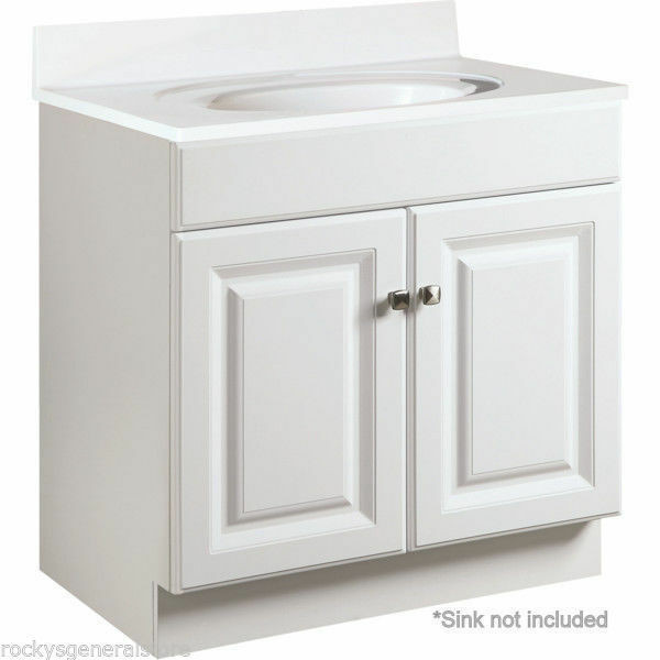 22 Inch Wide Bathroom Vanity
 Bathroom Vanity Cabinet Thermofoil White 30" Wide x 21