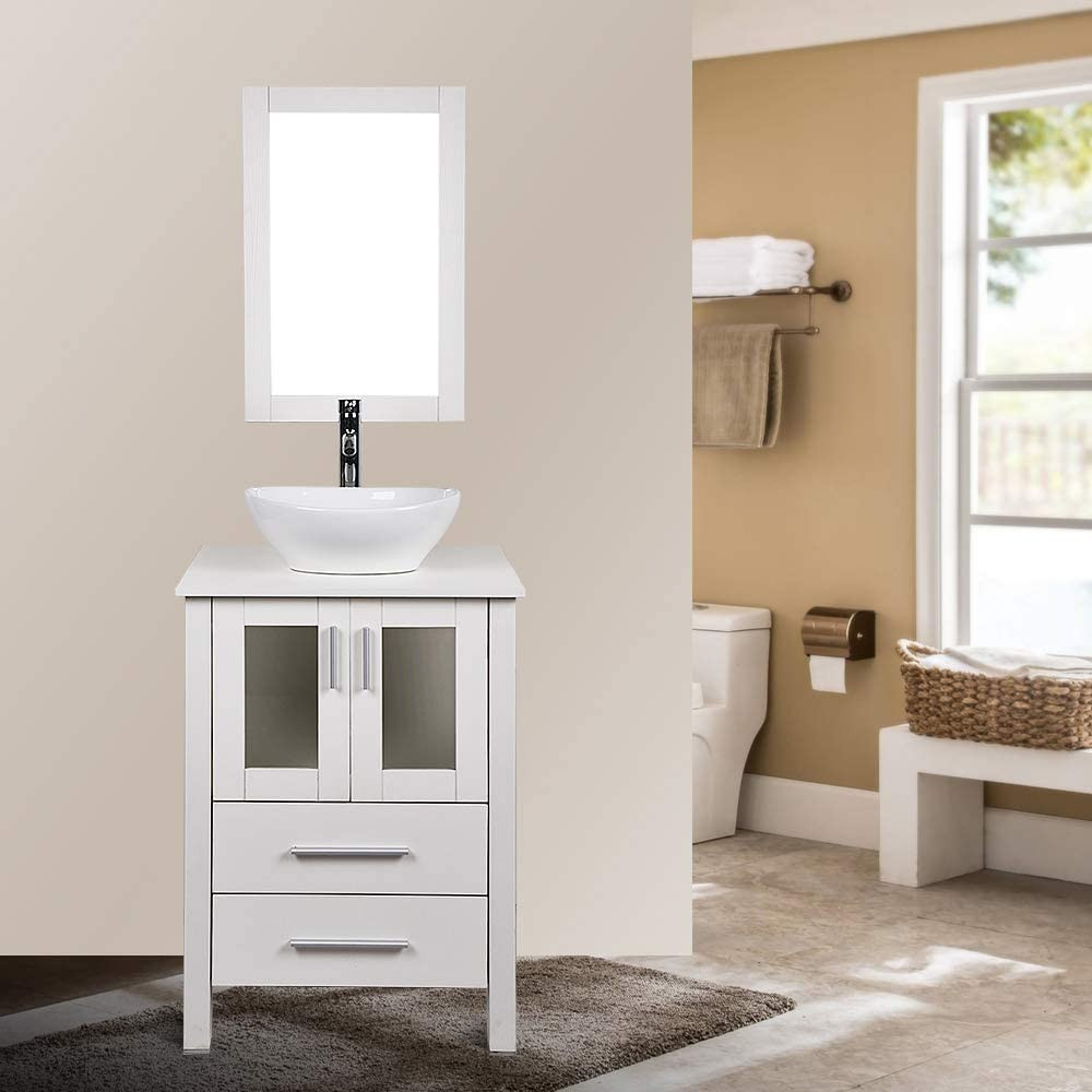 24 Inch Bathroom Vanity Combos
 24 Inch White Bathroom Vanity and Sink bo Stand Cabinet